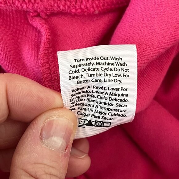 Juicy Couture Pink Velour Pull-On Pants Rhinestone Logo Size Small - Picture 8 of 10